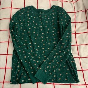 Green Floral Long Sleeve